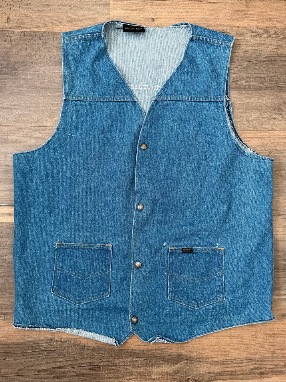 Vintage 70's Sears Roebuck Western Wear Denim Vest Size L / XL
